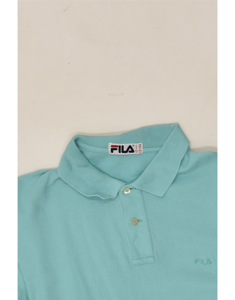 FILA Mens Polo Shirt IT 48 Medium Turquoise Cotton | Vintage Fila | Thrift | Second-Hand Fila | Used Clothing | Messina Hembry 