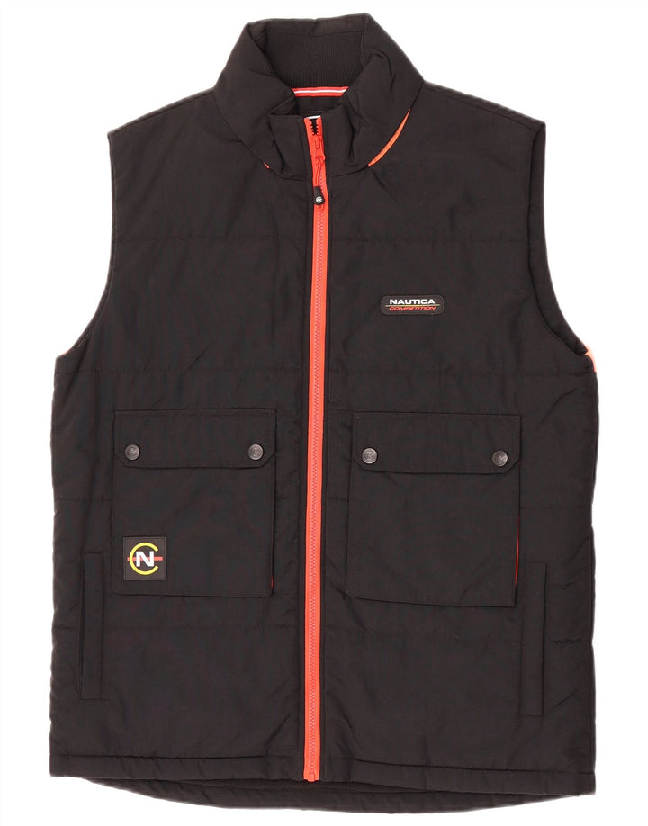 Nautica Mens Hooded Padded Gilet UK 38 Medium Black