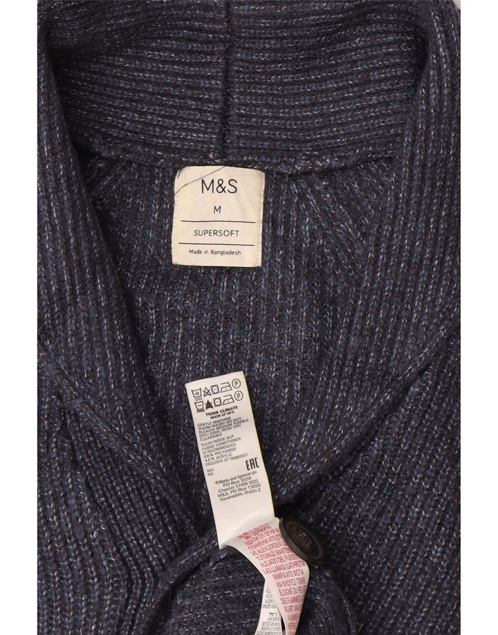 Marks & Spencer Mens Cardigan Sweater Medium Navy Blue Polyamide