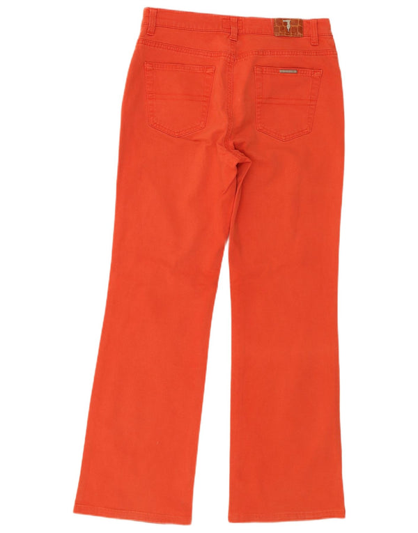 Trussardi Womens Bootcut Casual Trousers W27 L28 Orange Cotton