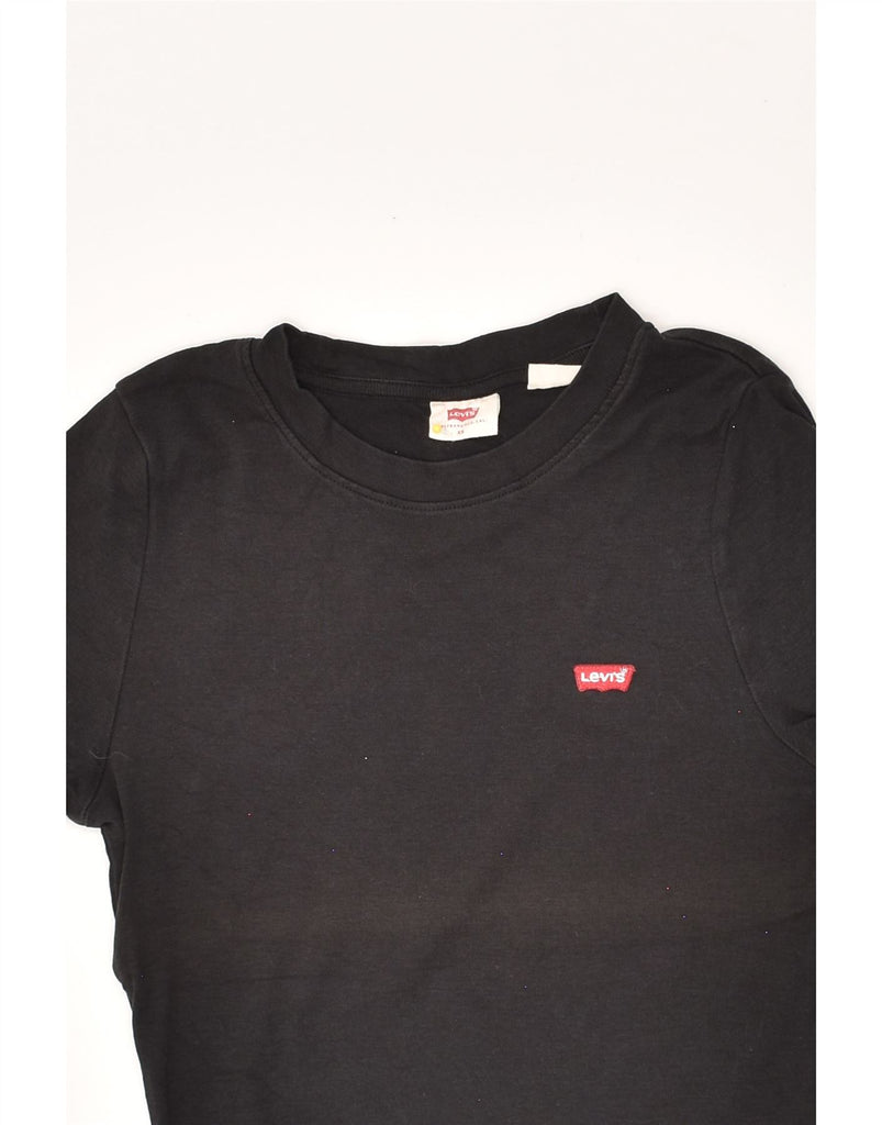 LEVI'S Womens T-Shirt Top UK 6 XS Black Cotton | Vintage Levi's | Thrift | Second-Hand Levi's | Used Clothing | Messina Hembry 