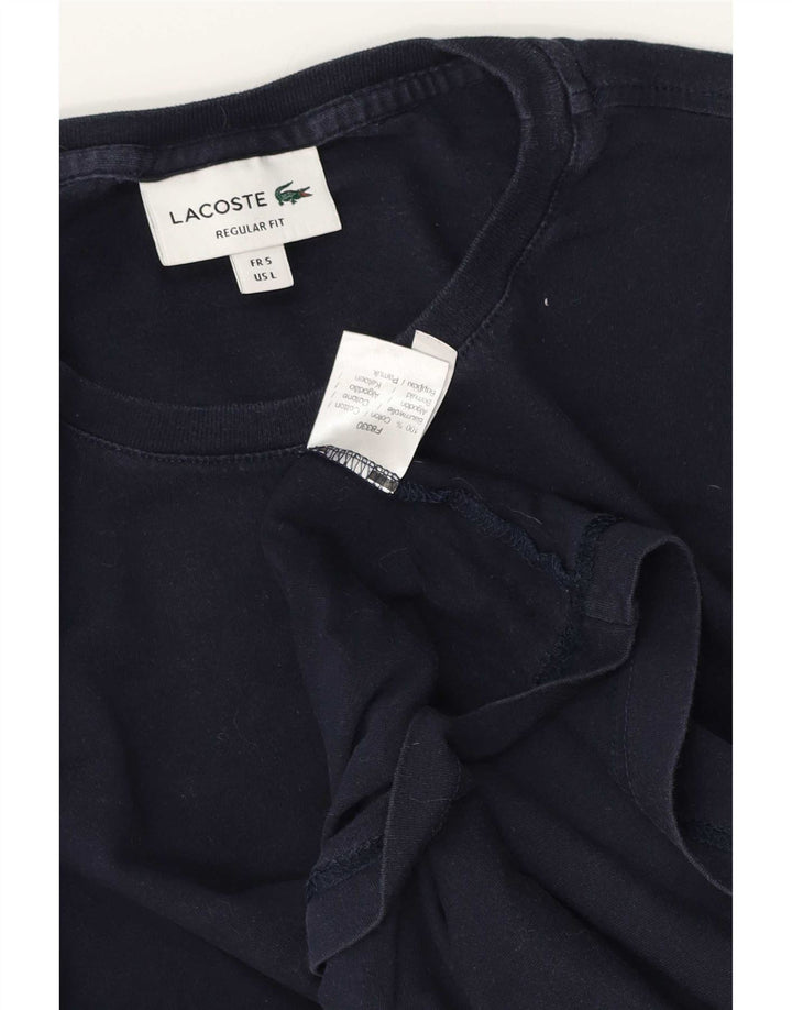 Lacoste Mens Regular Fit T-Shirt Top Size 5 Large Navy Blue Cotton