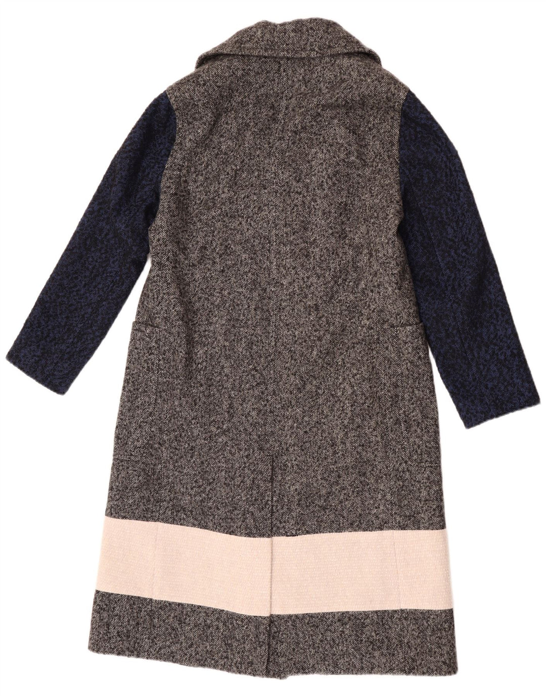 French Connection Womens Double Breasted Coat UK 6 XS Grey Colourblock