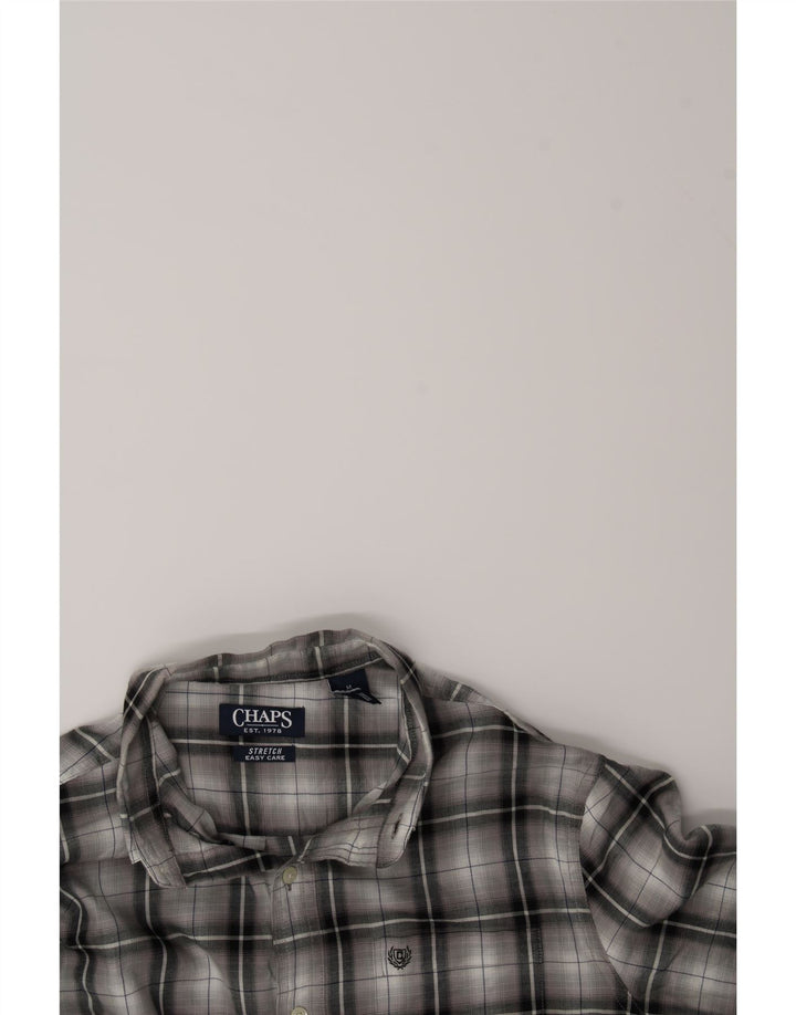 CHAPS Mens Shirt Medium Grey Check Vintage Chaps and Second-Hand Chaps from Messina Hembry 