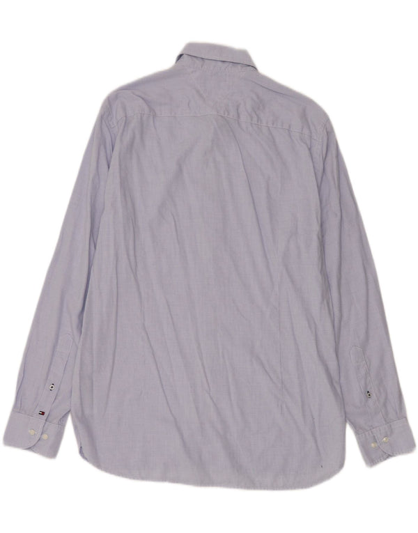 Tommy Hilfiger Mens New York Fit Shirt Medium Blue Spotted Cotton