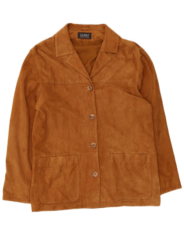 Zarro Womens Suede Jacket IT 42 Medium Brown Leather