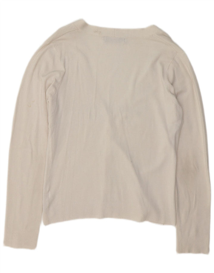 Zara Womens Cardigan Sweater UK 16 Large White Rayon