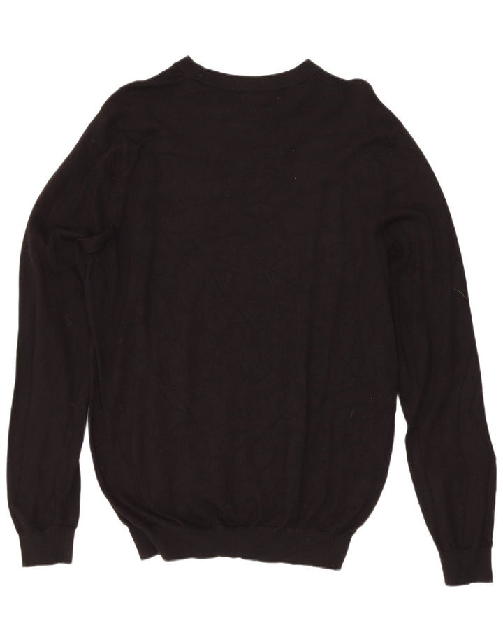 Zara Mens Boat Neck Jumper Sweater Medium Black