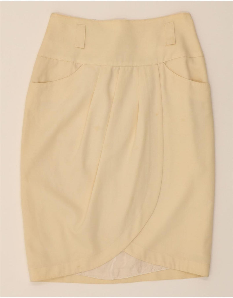 SUPERIOR Womens Pencil Skirt IT 42 Medium W30  Beige Wool Vintage Superior and Second-Hand Superior from Messina Hembry 