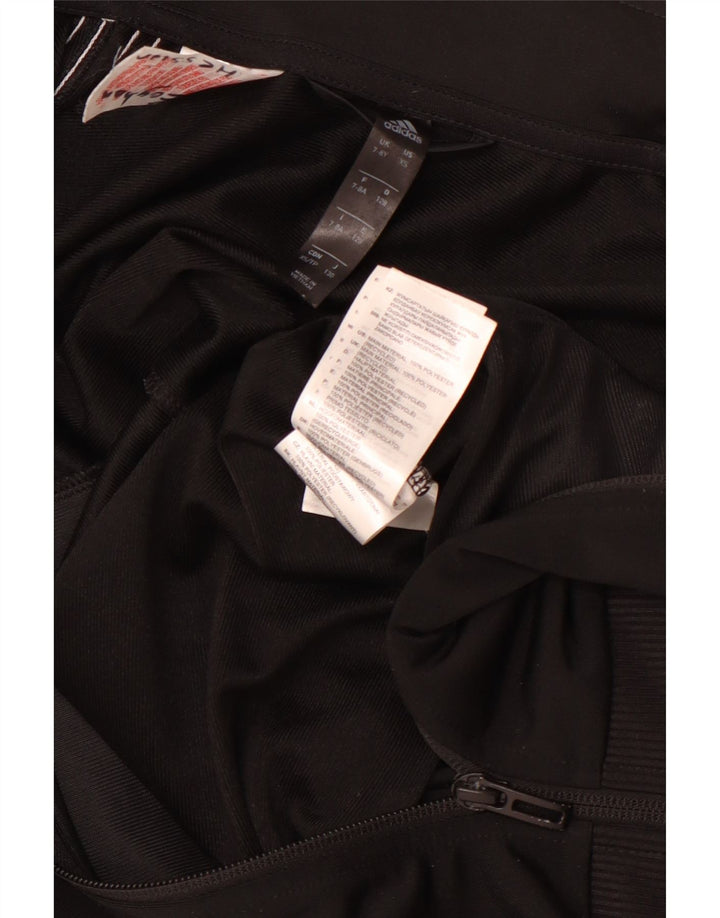 ADIDAS Boys Aeroready Tracksuit Top Jacket 7-8 Years Black Polyester