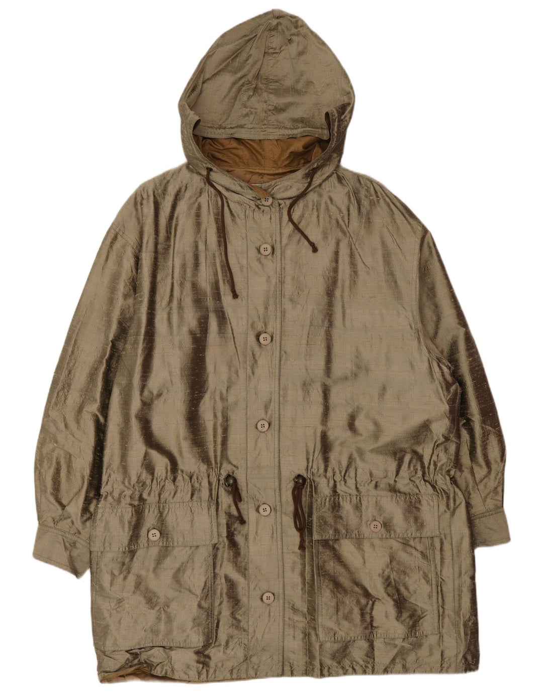 OLIVER BY VALENTINO Womens Oversized Hooded Overcoat IT 44 Medium Beige