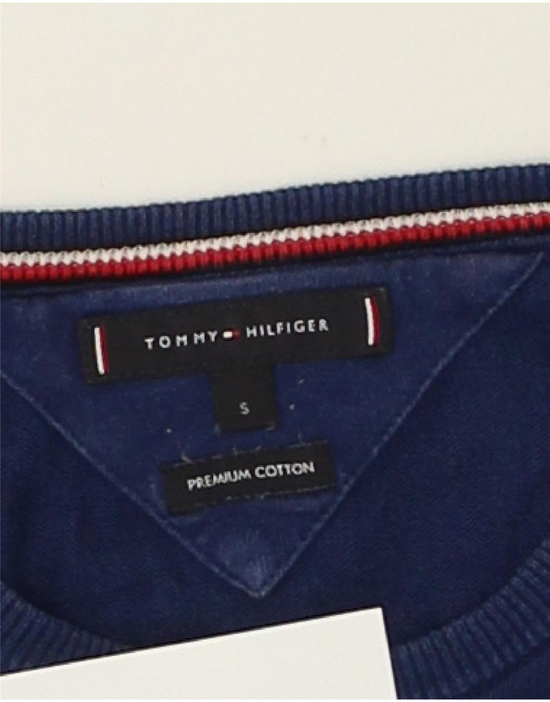 TOMMY HILFIGER Mens Crew Neck Jumper Sweater Small Navy Blue | Vintage Tommy Hilfiger | Thrift | Second-Hand Tommy Hilfiger | Used Clothing | Messina Hembry 