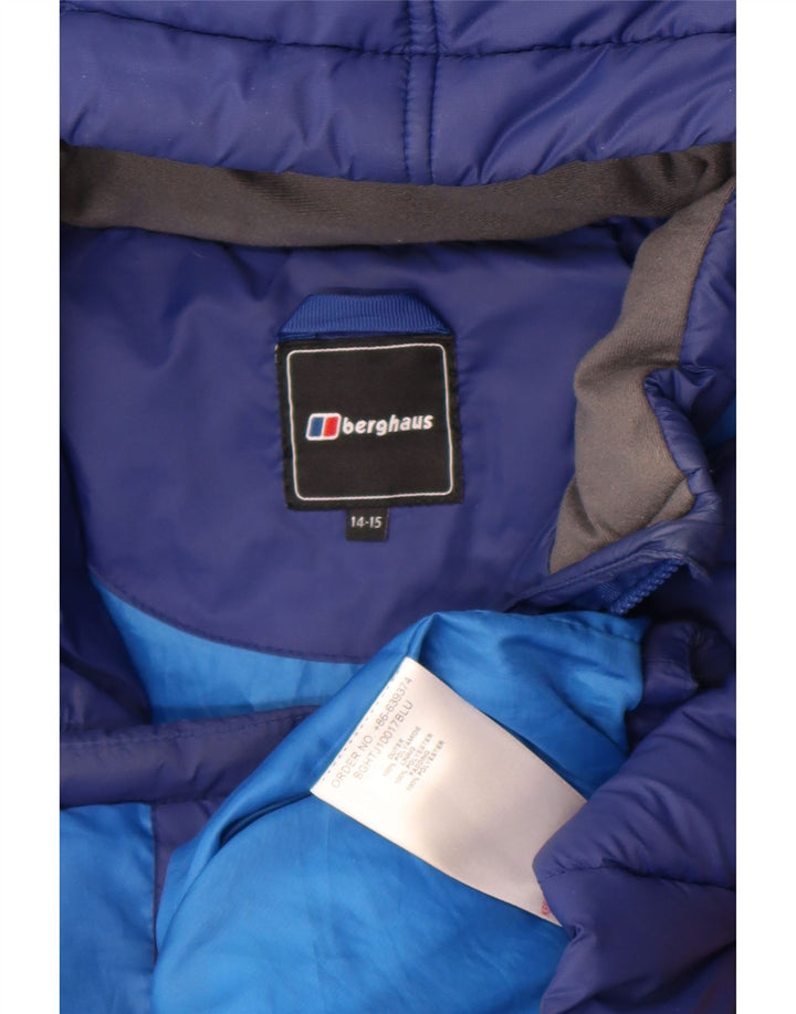 Berghaus Boys Hooded Padded Jacket 14-15 Years Blue Polyamide