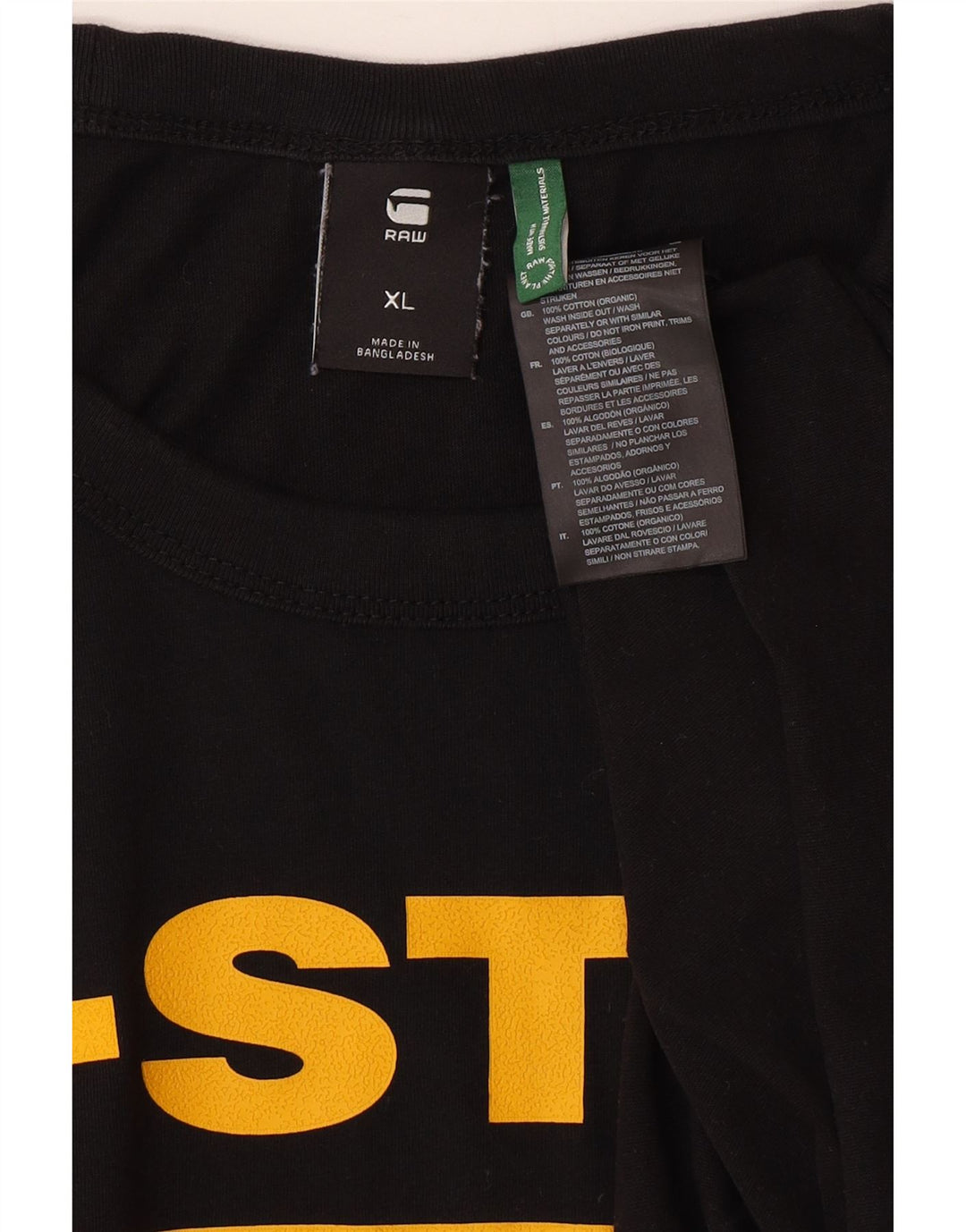 G-STAR Mens Graphic T-Shirt Top XL Black Cotton