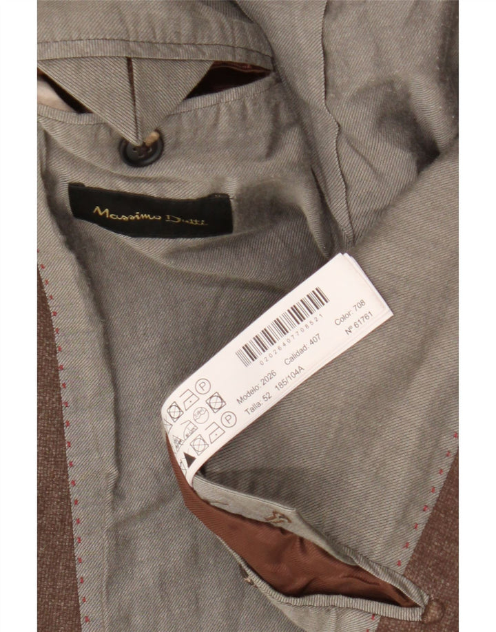 Massimo Dutti Mens 2 Button Blazer Jacket EU 52 Large Brown Wool