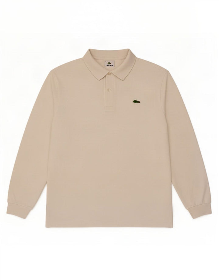 Lacoste Mens Long Sleeve Polo Shirt Size 4 Medium White