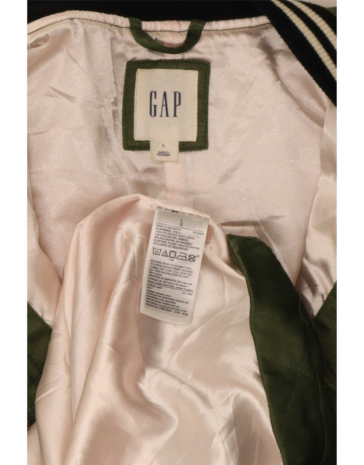Gap Womens Oversized Quilted Overcoat UK 16 Large Green Polyester