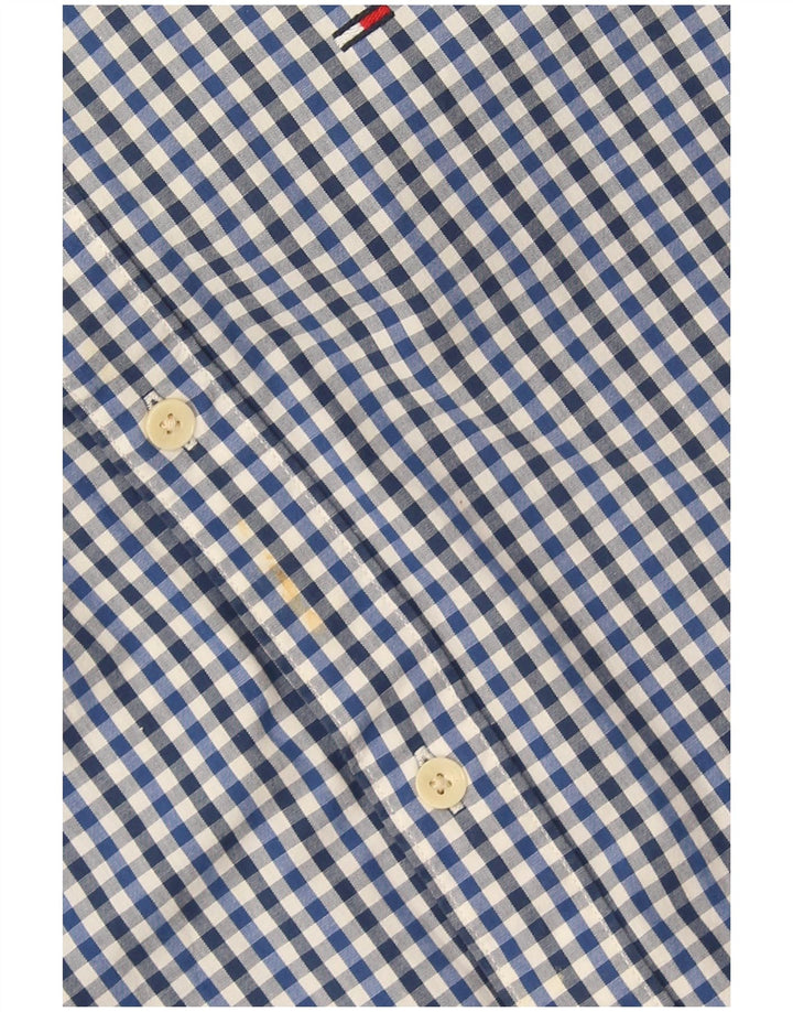 Tommy Hilfiger Mens Regular Fit Shirt XL Blue Gingham Cotton