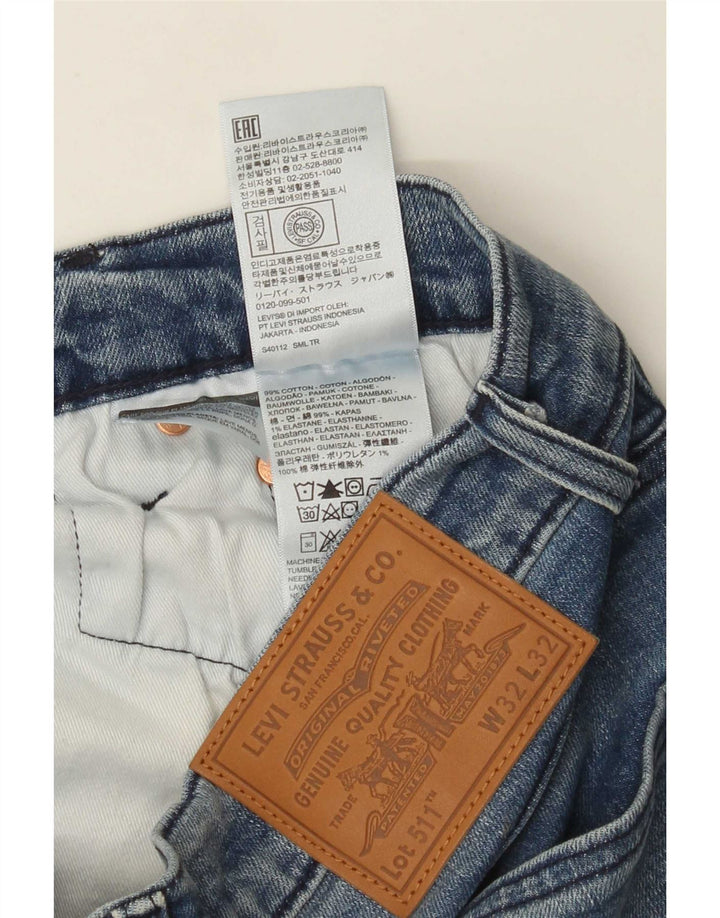 Levi's Mens 511 Slim Jeans W32 L32 Blue Cotton