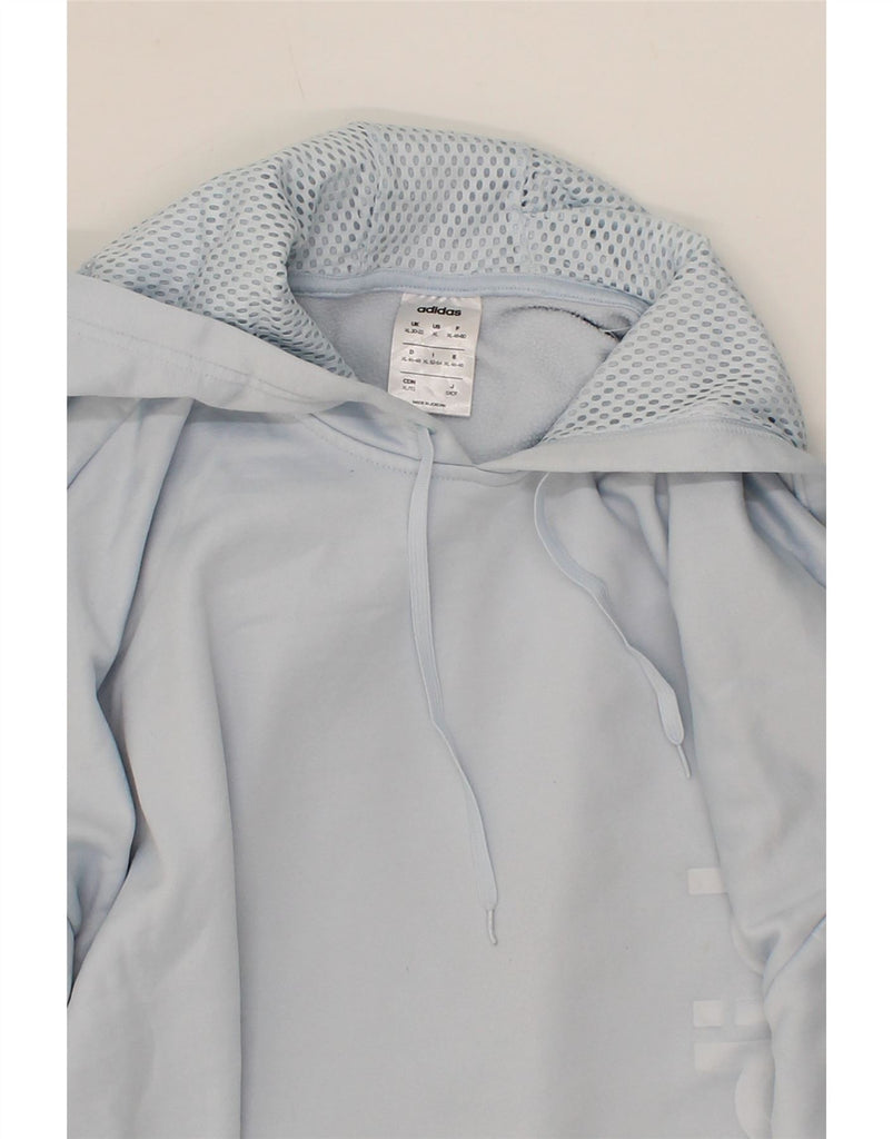 ADIDAS Womens Graphic Hoodie Jumper UK 20/22 XL Grey Polyester Vintage Adidas and Second-Hand Adidas from Messina Hembry 