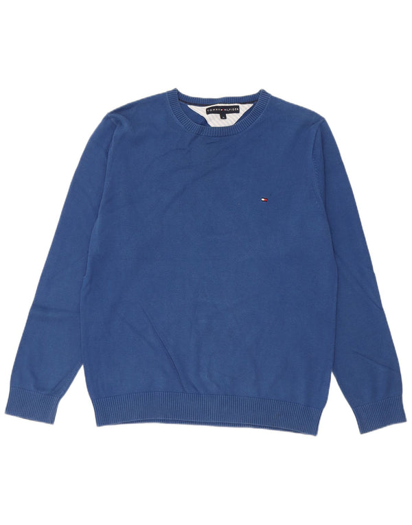 Tommy Hilfiger Mens Regular Fit Crew Neck Jumper Sweater Medium Blue Cotton