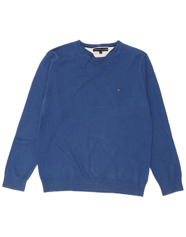 Tommy Hilfiger Mens Regular Fit Crew Neck Jumper Sweater Medium Blue Cotton