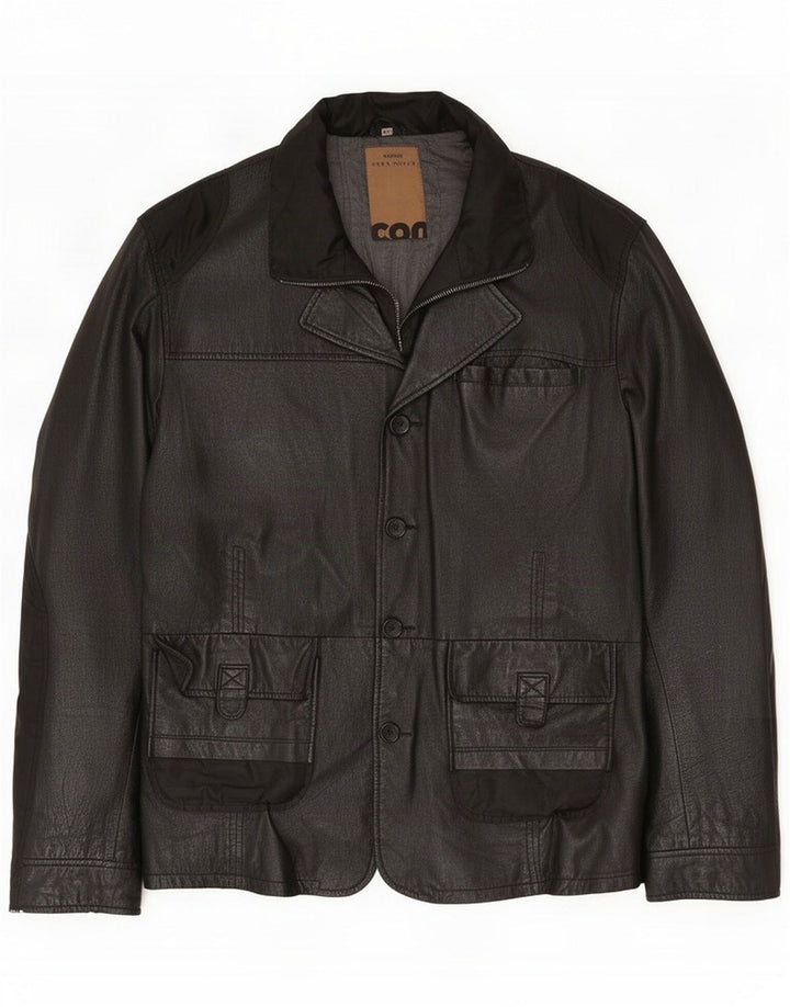 Conbipel Mens Leather Jacket IT 56 2XL Black