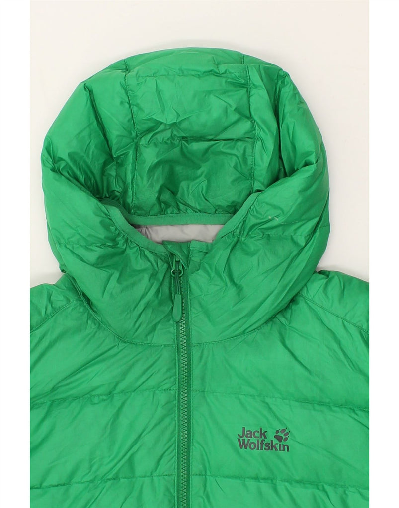 JACK WOLFSKIN Mens Hooded Padded Jacket UK 36/38 Small Green Polyester | Vintage Jack Wolfskin | Thrift | Second-Hand Jack Wolfskin | Used Clothing | Messina Hembry 