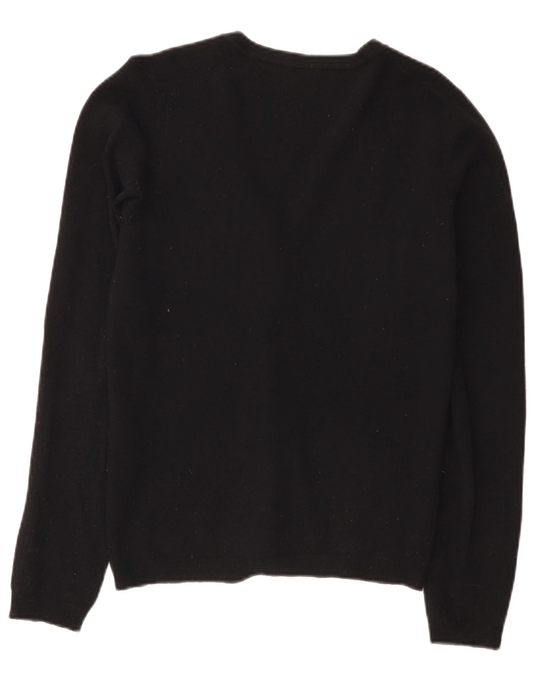 Benetton Womens Cardigan Sweater UK 10 Small Black Wool