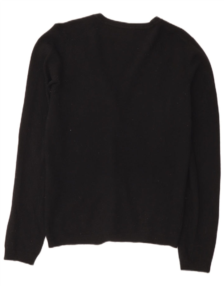 Benetton Womens Cardigan Sweater UK 10 Small Black Wool