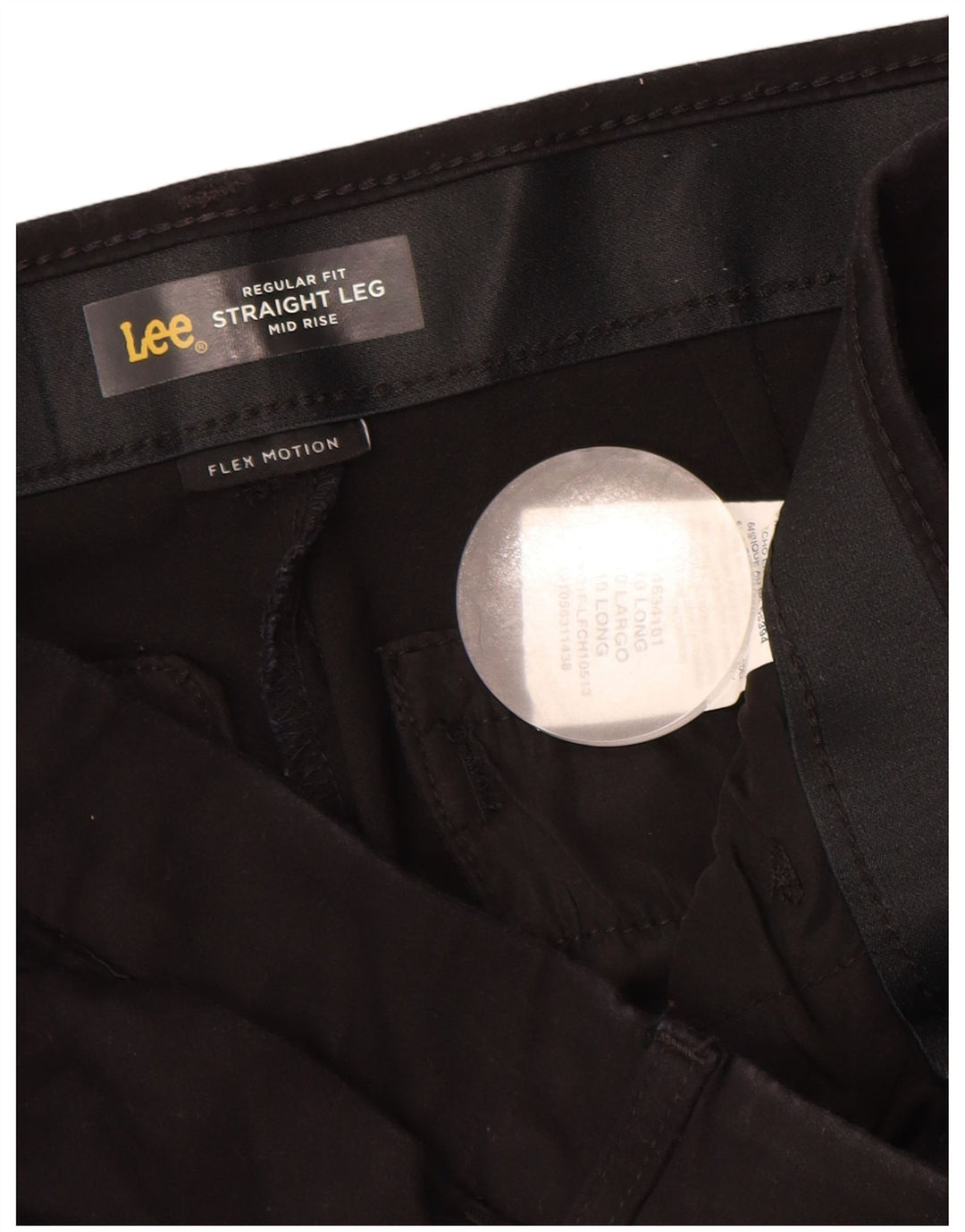 LEE Womens Regular Fit Straight Casual Trousers US 10 Large W33 L32 Black