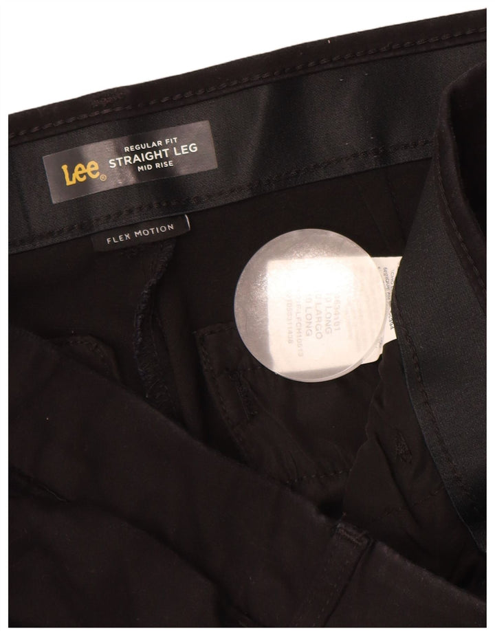 LEE Womens Regular Fit Straight Casual Trousers US 10 Large W33 L32 Black