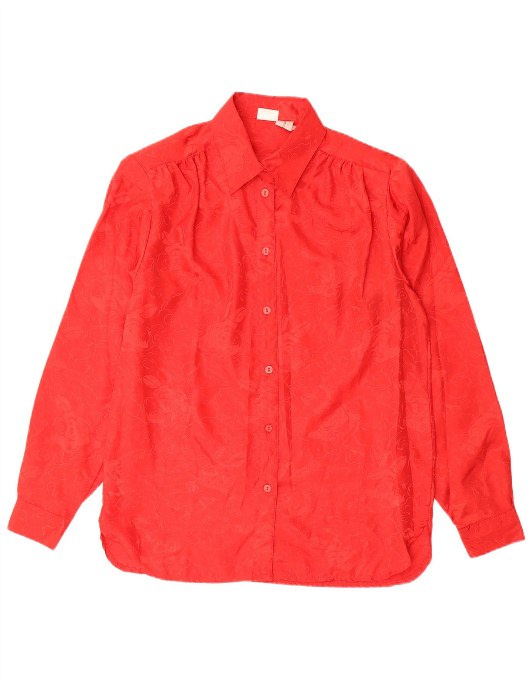 VINTAGE Womens Shirt EU 44 XL Red Floral Polyester