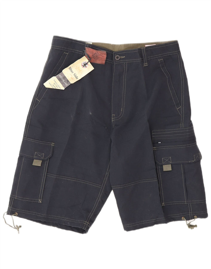 Blue Side Mens Cargo Shorts Large W34  Navy Blue Polyester