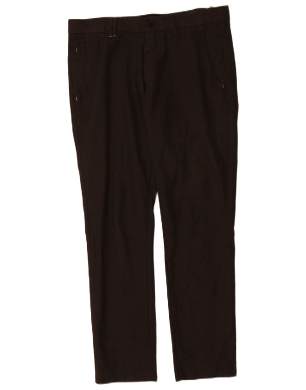 Zara Mens Slim Chino Trousers EU 38 Small W30 L29 Black Cotton