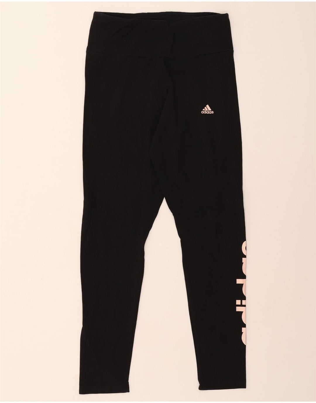 Adidas Womens Graphic Leggings UK 12/14 Medium  Black Cotton