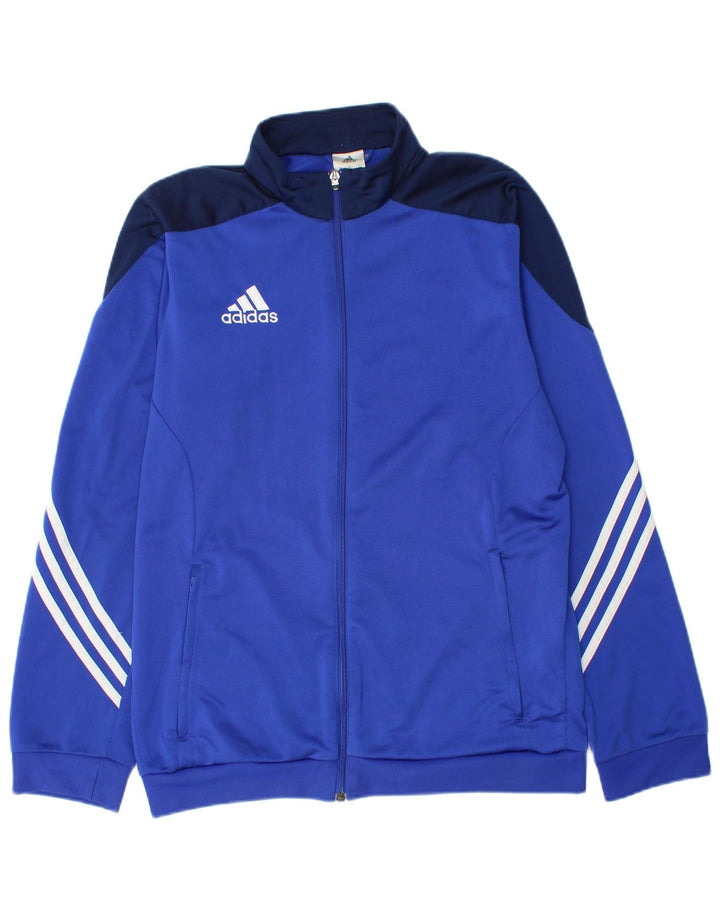 Adidas Mens Tracksuit Top Jacket Medium Blue Colourblock Polyester