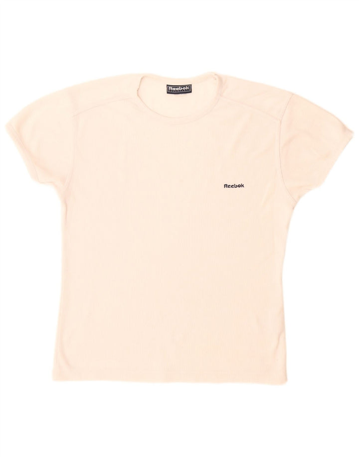 Reebok Womens T-Shirt Top UK 12 Medium  White Polyester