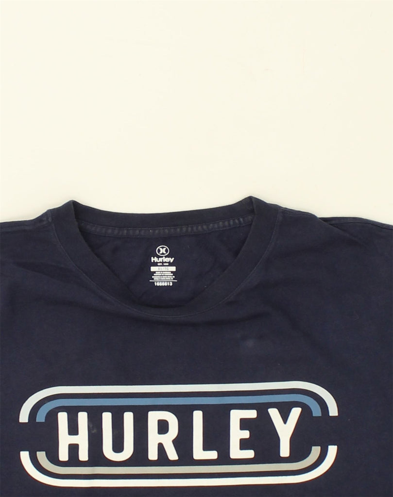 HURLEY Mens Graphic T-Shirt Top XL Navy Blue Cotton | Vintage Hurley | Thrift | Second-Hand Hurley | Used Clothing | Messina Hembry 