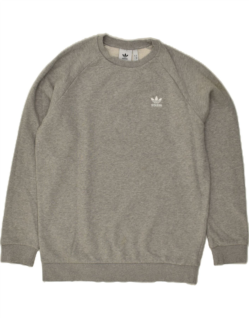 ADIDAS Mens Sweatshirt Jumper Medium Grey Cotton | Vintage Adidas | Thrift | Second-Hand Adidas | Used Clothing | Messina Hembry 