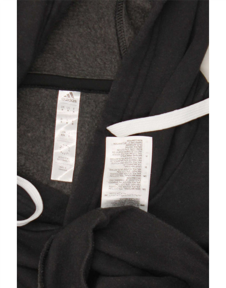 Adidas Mens Hoodie Jumper Medium Black Cotton