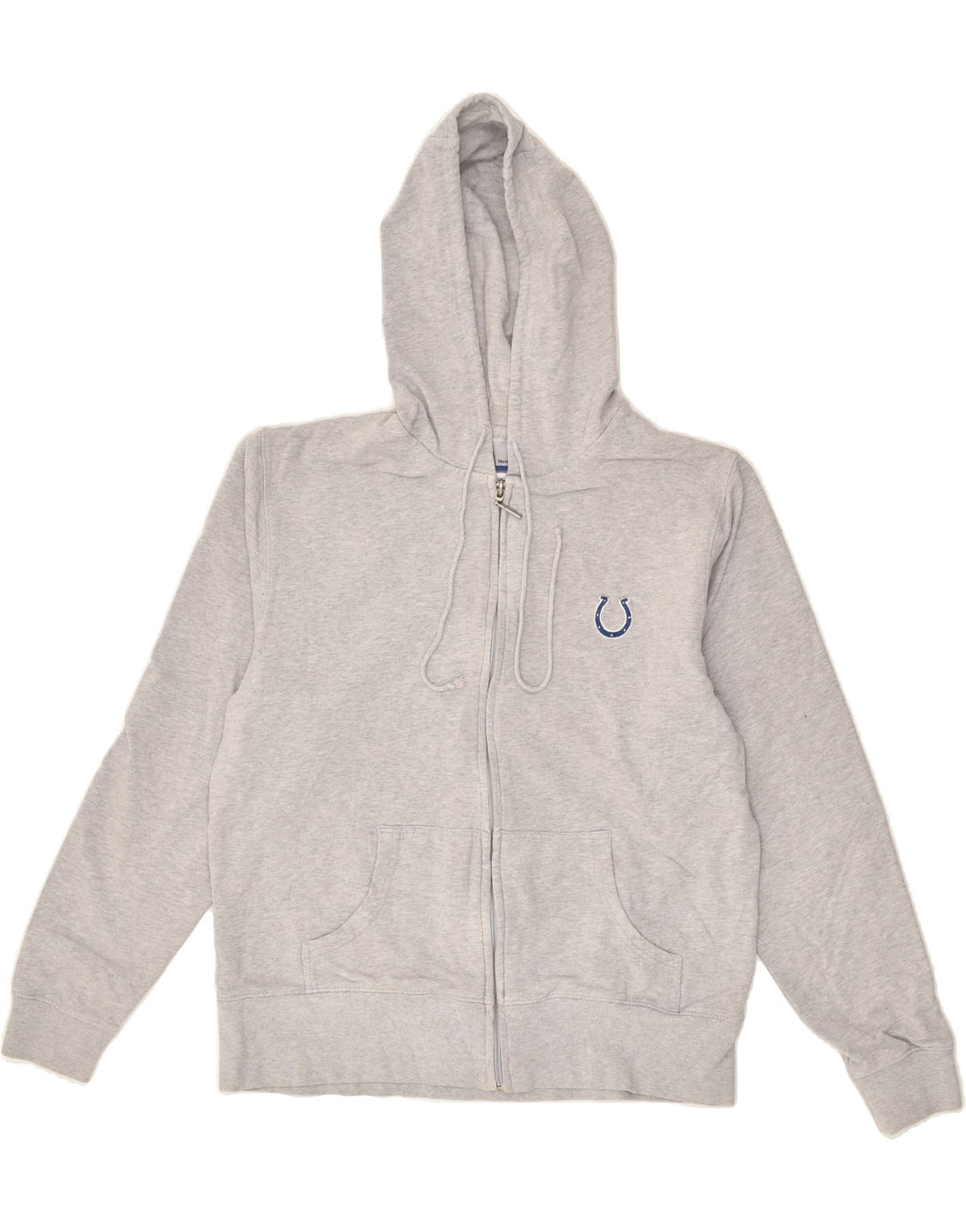 REEBOK Womens Zip Hoodie Sweater UK 14 Medium Grey Cotton | Vintage Reebok | Thrift | Second-Hand Reebok | Used Clothing | Messina Hembry 