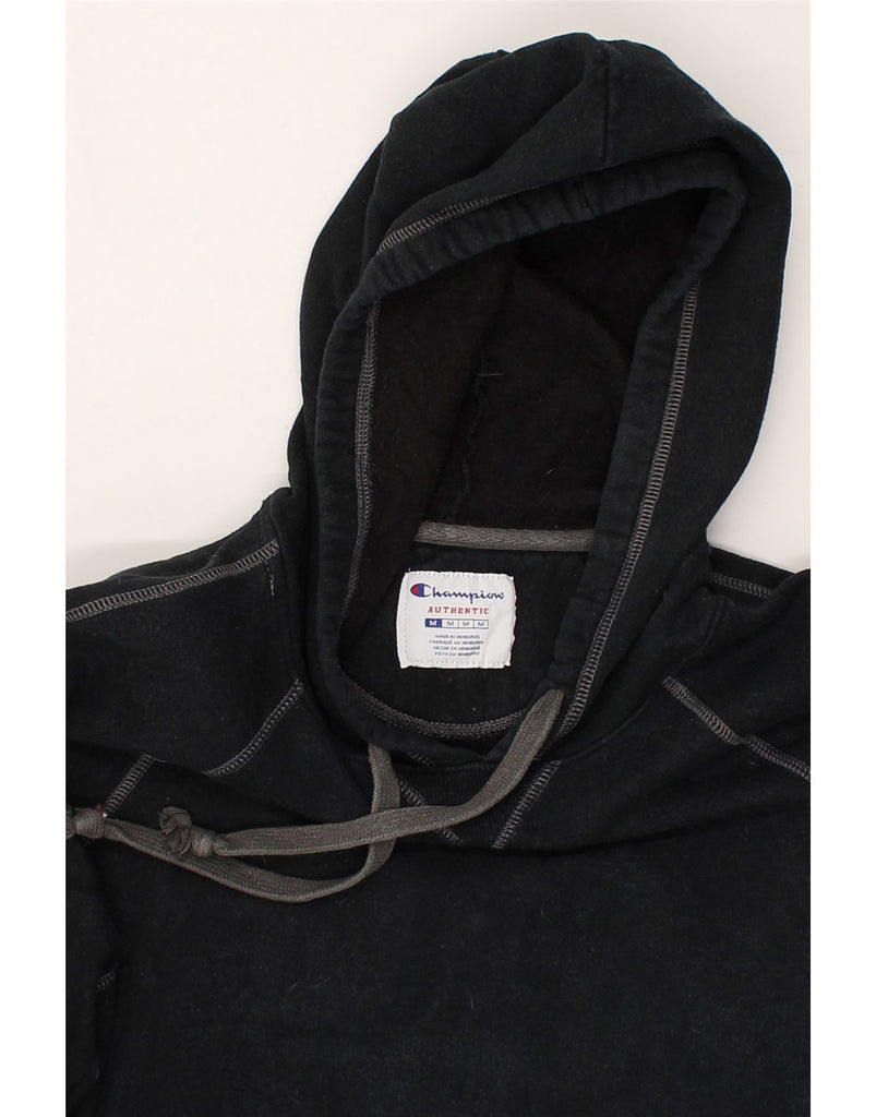 CHAMPION Womens Hoodie Jumper UK 14 Medium Black Cotton | Vintage Champion | Thrift | Second-Hand Champion | Used Clothing | Messina Hembry 