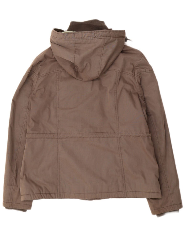 Fat Face Womens Hooded Windbreaker Jacket UK 16 Large Grey Cotton