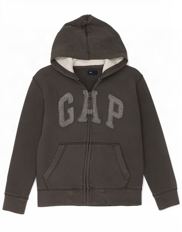 Gap Boys Graphic Zip Hoodie Sweater 8-9 Years Grey Cotton