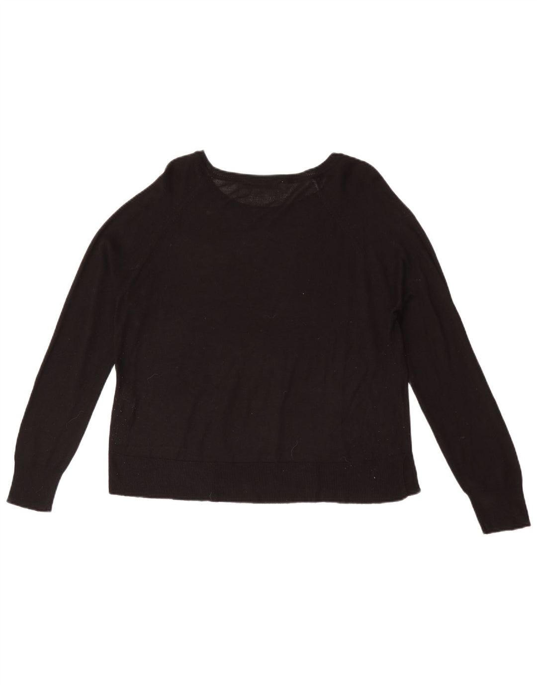 Zara Womens Boat Neck Jumper Sweater UK 14 Medium Black Viscose