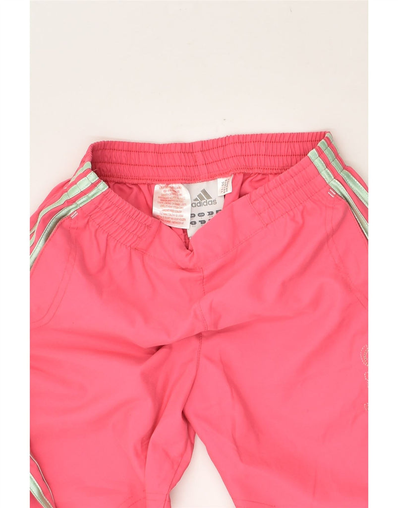 ADIDAS Girls Capri Tracksuit Trousers 11-12 Years Pink Polyester | Vintage Adidas | Thrift | Second-Hand Adidas | Used Clothing | Messina Hembry 