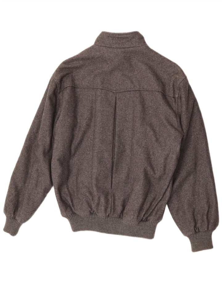 Brummell Mens Bomber Bomber Jacket IT 48 Medium Grey Wool