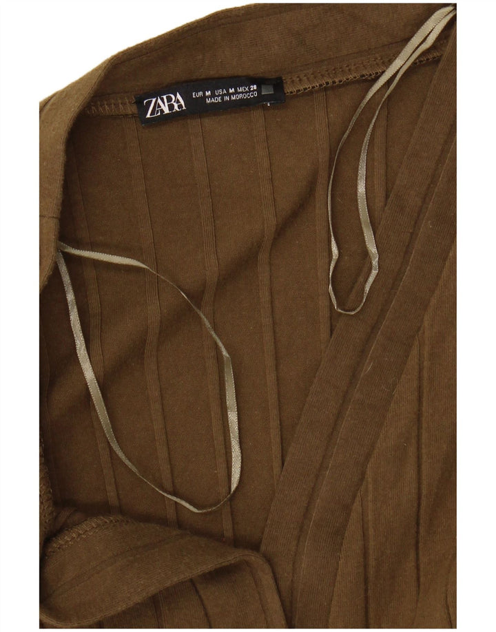 Zara Womens Long Sleeve Maxi Dress UK 12 Medium Khaki
