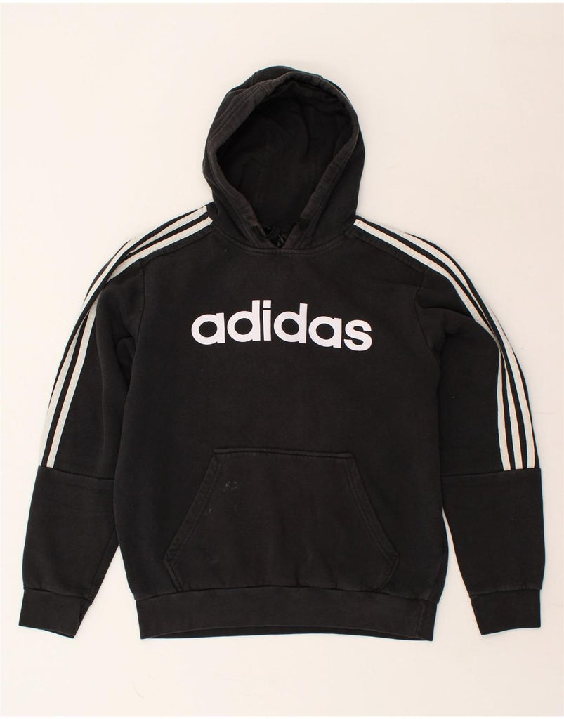 ADIDAS Mens Graphic Hoodie Jumper Medium Black | Vintage Adidas | Thrift | Second-Hand Adidas | Used Clothing | Messina Hembry 